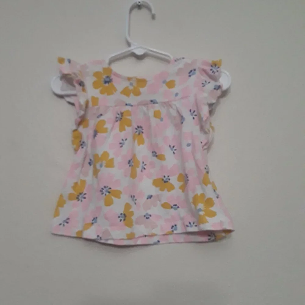 Carter's Pink and Yellow Floral Kids Blouse